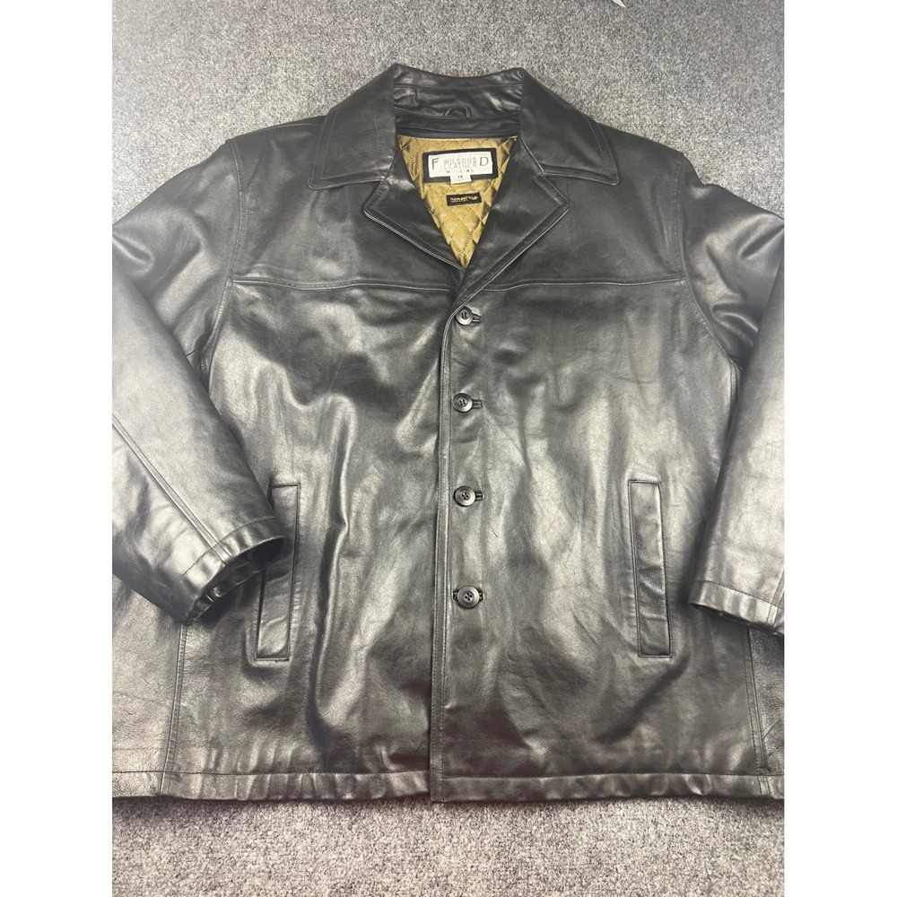 Wilsons Leather M. Julian Black Leather Car Coat Mens 1X Thinsulate Liner
